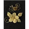 Image 1 : 2 Large Bond Boyd 1950's Sterling Silver Flower Brooches