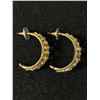 Image 1 : Pair of Earrings with 14k Gold Studs