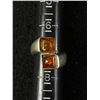 Image 1 : Interesting Vintage Silver Ring with 2 Amber Stones. Size 7