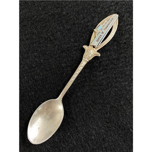 Vintage Sterling Silver Queen of Tswassen Souvenir Spoon