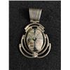 Image 1 : Vintage Solid Sterling Silver with Unusual Genuine Stone Pendant Marked 970