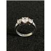 Image 1 : New Sterling Silver with 3 Cubic Zirconia Stones Ring. Marked SS Geogem Size 6.5