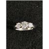 Image 2 : New Sterling Silver with 3 Cubic Zirconia Stones Ring. Marked SS Geogem Size 6.5
