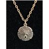 Image 2 : Sterling Silver Chain with Sand Dollar Pendant Marked Sterling