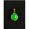 Image 1 : Solid 14k Gold with Apple Green Chinese Jade Pendant. 1.5gr Marked 14k/585