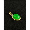 Image 2 : Solid 14k Gold with Apple Green Chinese Jade Pendant. 1.5gr Marked 14k/585