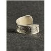 Image 2 : Deep Hand Engraved Native Indian Haida Sterling Silver ( Tested) Ring. Marked Jabu Size 10