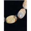 Image 2 : Heavy Sterling Silver Framed Jasper Stones Linked Necklace 64.7gr