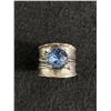 Image 1 : Great Hand Crafted Sterling Silver with Blue Topaz Stone Ring. Marked Isreal 925 Buman Size 8