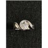 Image 2 : Sterling Silver with Faceted Crystal or Cubic Zirconia Stone Ring Marked 925 Size 7.25