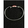 Image 2 : Sterling Silver with Red Rhodonite Stone Bangle Hallmarked