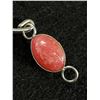 Image 3 : Sterling Silver with Red Rhodonite Stone Bangle Hallmarked