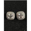 Image 1 : Lovely Pair of Sterling Silver with Cubic Zirconia Stones Stud Earrings Marked 925 Just Like New