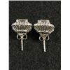 Image 2 : Lovely Pair of Sterling Silver with Cubic Zirconia Stones Stud Earrings Marked 925 Just Like New