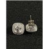 Image 3 : Lovely Pair of Sterling Silver with Cubic Zirconia Stones Stud Earrings Marked 925 Just Like New