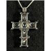 Image 3 : Elaborate Sterling Silver with Austrian Crystal Stones Cross Pendant with Italian 925 Sterling Silve