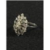 Image 2 : Beautiful Sterling Silver with Lot of White Crystal Stones Ring, Marked Shank Sterling Celebrity Siz
