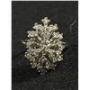 Image 3 : Beautiful Sterling Silver with Lot of White Crystal Stones Ring, Marked Shank Sterling Celebrity Siz