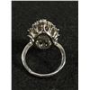 Image 4 : Beautiful Sterling Silver with Lot of White Crystal Stones Ring, Marked Shank Sterling Celebrity Siz