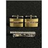 Image 1 : Nice Pair of Sterling Silver Cufflinks and Anson Sterling Tie Bar