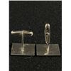 Image 3 : Nice Pair of Sterling Silver Cufflinks and Anson Sterling Tie Bar