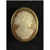 Image 1 : Vintage Hand Carved Shell Cameo Brooch with Loop for Pendant