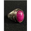 Image 2 : Vintage Sterling Silver with Indian Ruby Stone Ring, Large & Heavy Size 11 12.4 gr