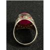 Image 3 : Vintage Sterling Silver with Indian Ruby Stone Ring, Large & Heavy Size 11 12.4 gr
