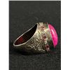 Image 4 : Vintage Sterling Silver with Indian Ruby Stone Ring, Large & Heavy Size 11 12.4 gr