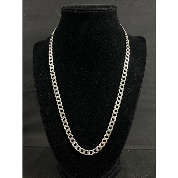 Heavy Solid 925 Sterling Silver Links Necklace Marked 925 26.6 gr
