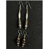 Image 1 : 2 Pairs of Hand Crafted Sterling Silver Dangle Earrings