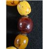Image 2 : Large Amber Colour Beads with Silver Spacers Stretch Bracelet