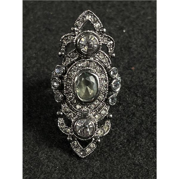 Vintage Silver Tone with Stones Ring