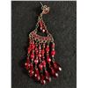 Image 2 : Vintage Ruby Red Beads Chandelier Earrings