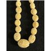 Image 2 : Vintage Hand Crafted Bone Beads Necklace. Graduated Extra Length