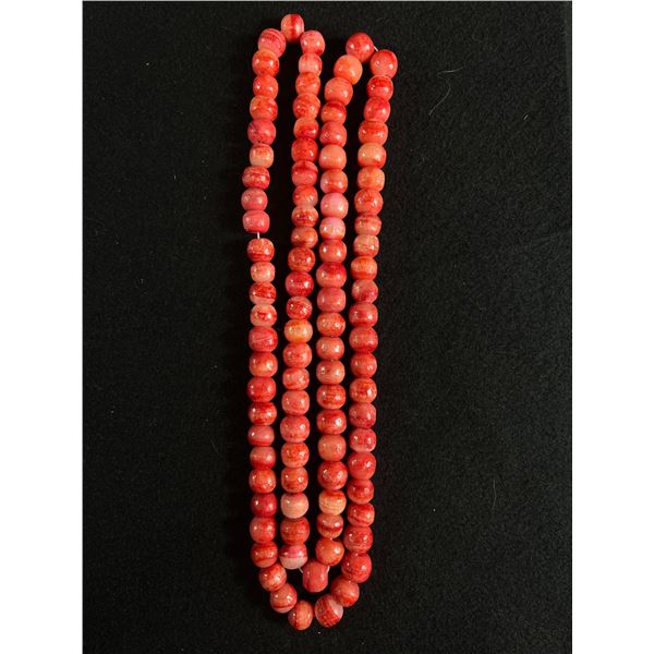 Extra Length Pink Glass Beads Necklace