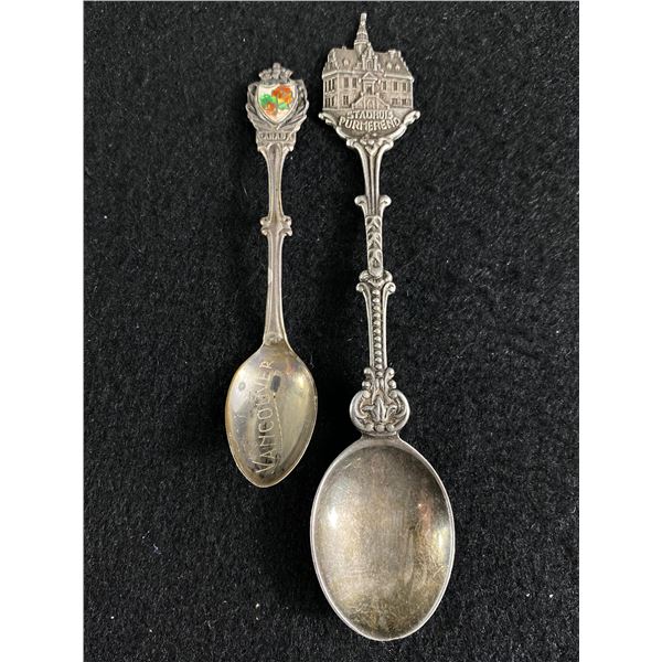 2 Vintage Sterling Silver Souvenir Spoons 21.62gr