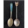 Image 1 : 2 Vintage Sterling Silver Spoons Bankok + Royal Castle 20.21gr