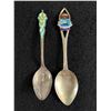Image 1 : 2 Vintage Sterling Silver Enamel Souvenir Spoons Nova Scotia and Souris Manitoba 17gr