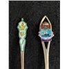 Image 2 : 2 Vintage Sterling Silver Enamel Souvenir Spoons Nova Scotia and Souris Manitoba 17gr