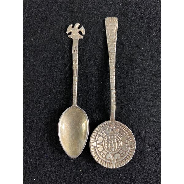 2 Mexican Sterling Silver Souvenir Spoons 16.67gr