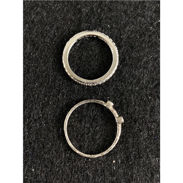 2 Sterling Rings ( 1 Cubic Zirconia 1 Aqua Marine(