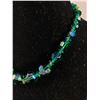 Image 3 : Good Quality Green Crystal Necklace 1950's & Clear Crystal Bracelet