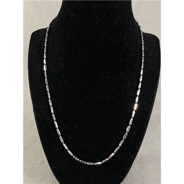 Very Good Tube Link Sterling 925 Silver Chain 20" L