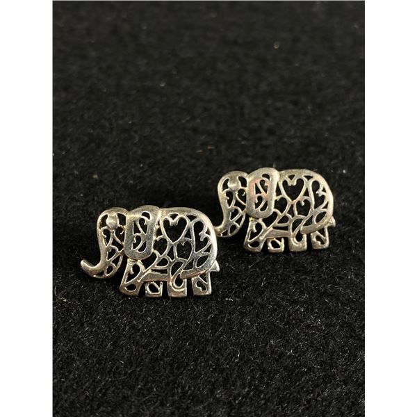 Cute Pair of Sterling Elephant Earrings