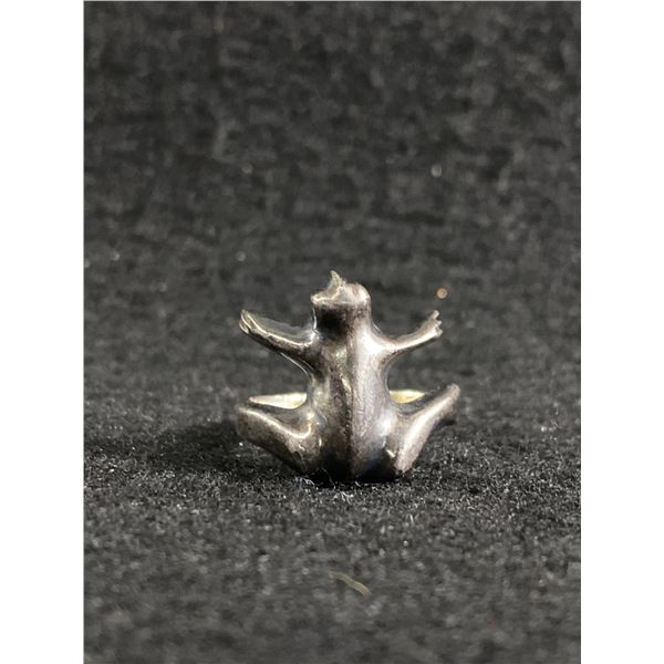 Heavy Sterling Silver Frog Ring