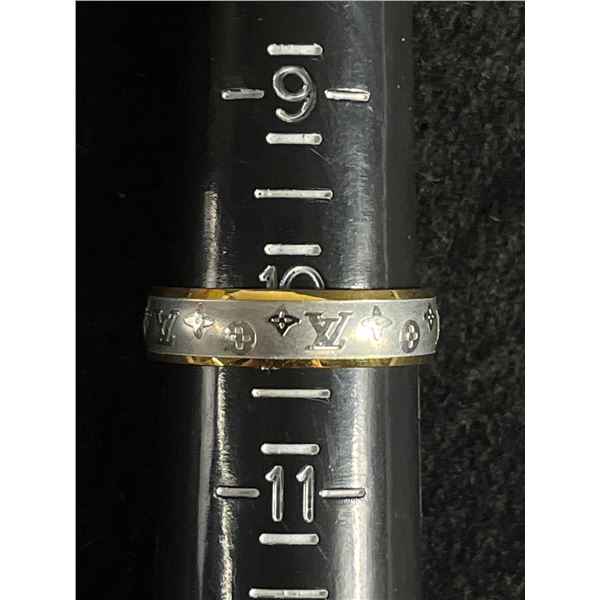 Louis Vuitton LV Ring Band. Gold Edged On Both Sides Size 10 Excellent Condition