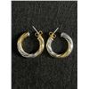Image 1 : Pair of Solid Sterling SilverTwisted Design Hoop Earrings Marked 925