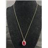 Image 1 : Vintage 1/20 12k Gold Filled Chain with Indian Ruby Pendant Necklace