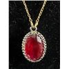 Image 2 : Vintage 1/20 12k Gold Filled Chain with Indian Ruby Pendant Necklace